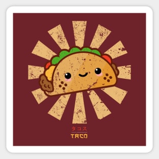 Happy Taco Retro Japanese Sticker